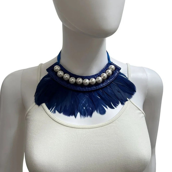 JLynch Jewelry - JLynch Feather & Pearl Statement Necklace